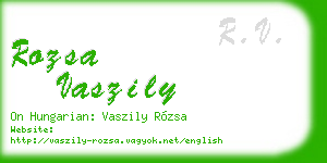 rozsa vaszily business card
